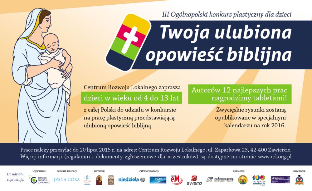 Plakat akcji Twoja ulubiona opowieść biblijna. Szczegóły w tekście. Link otwiera powiększoną wersję.