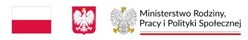 logotypy flaga i godło Polski, logo Ministerstwa Rodziny, Pracy i Polityki Społecznej 