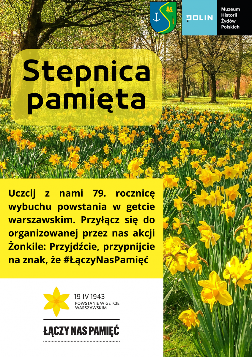 plakat o rocznicy powstania  w gettcie warszawskim 