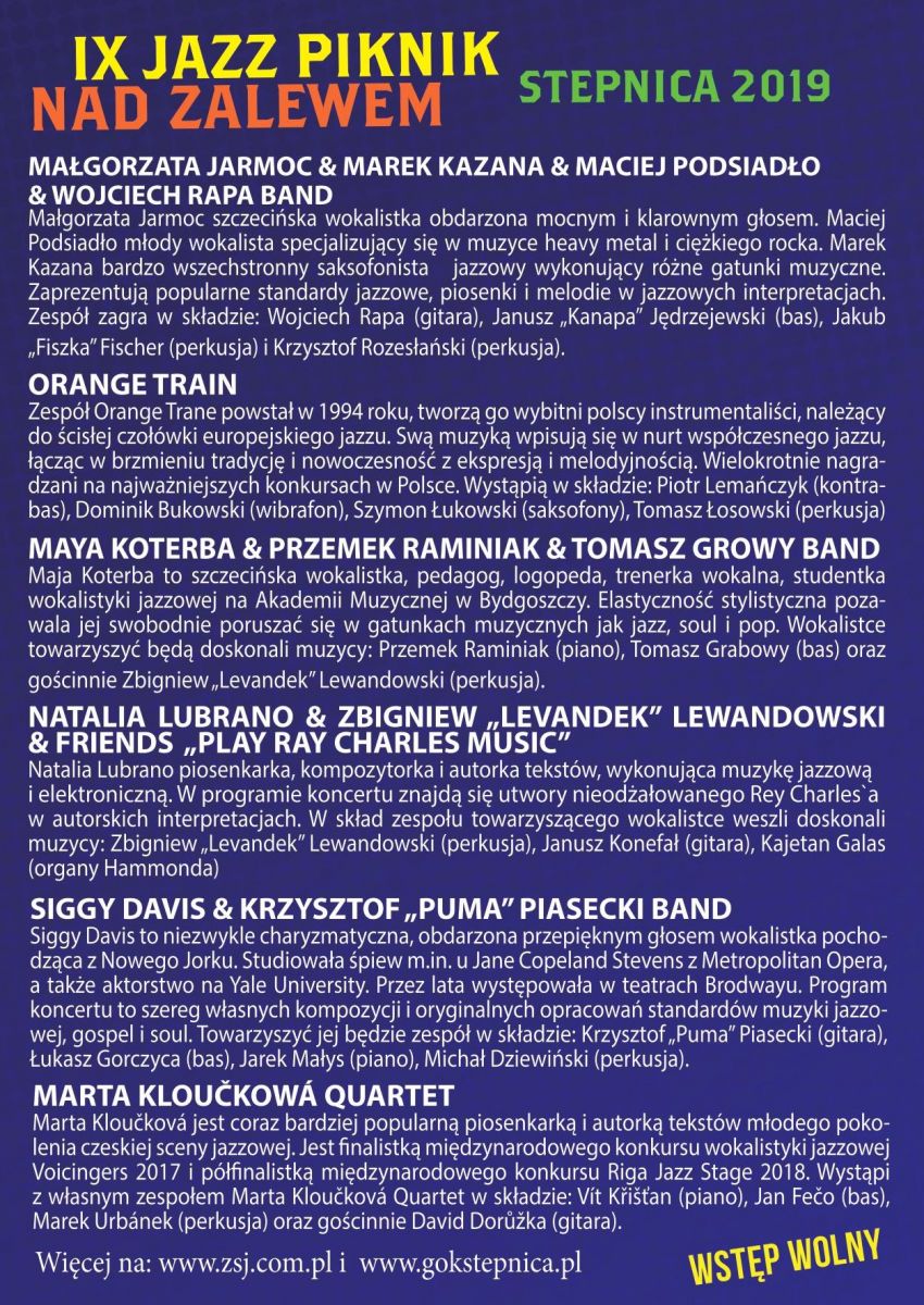 zakres programowy pikniku jazowego 