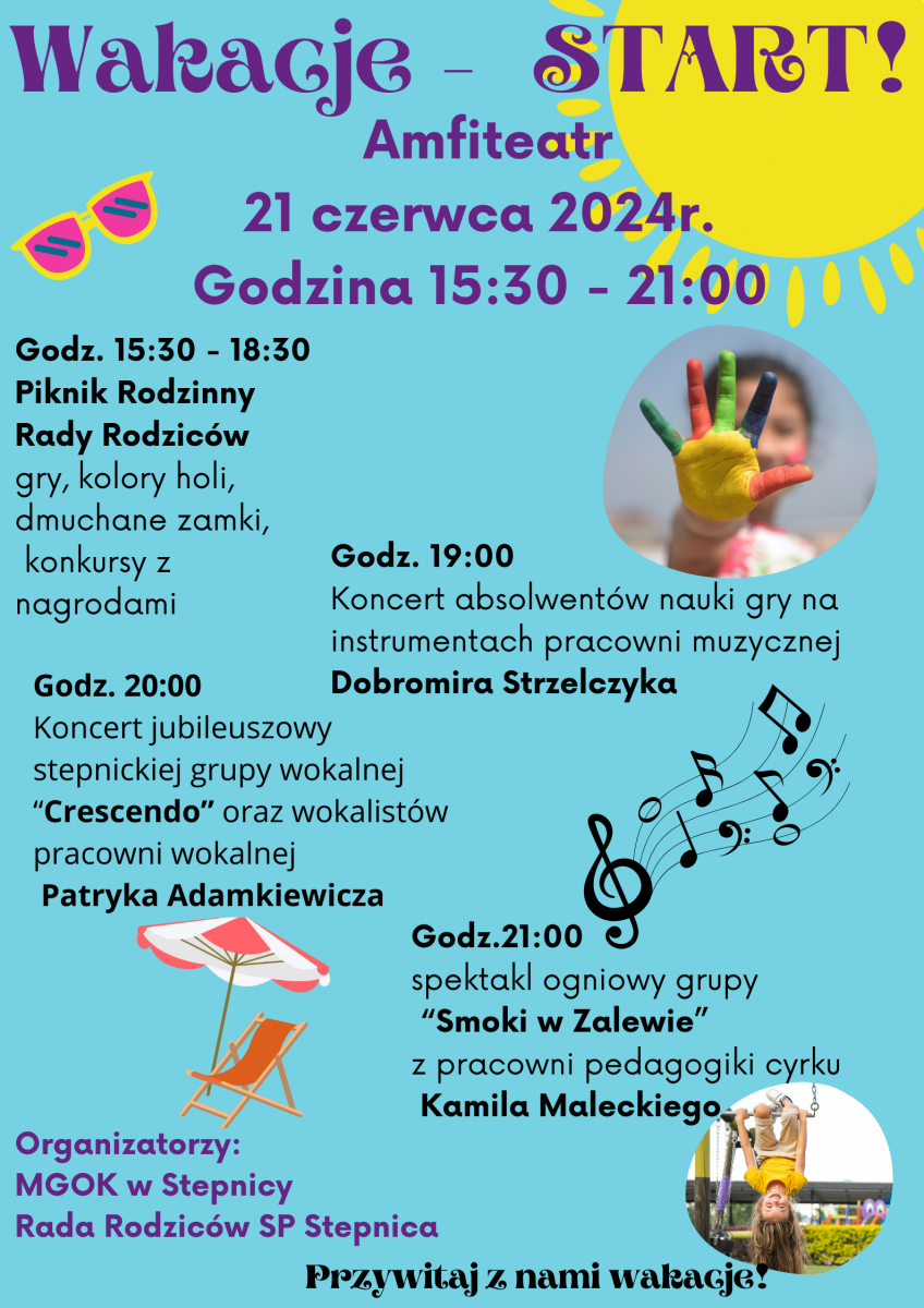 plakat wakacje start
