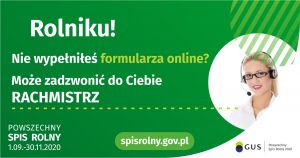 plakat przypominający o konieczności spisania sie w spisie rolnym