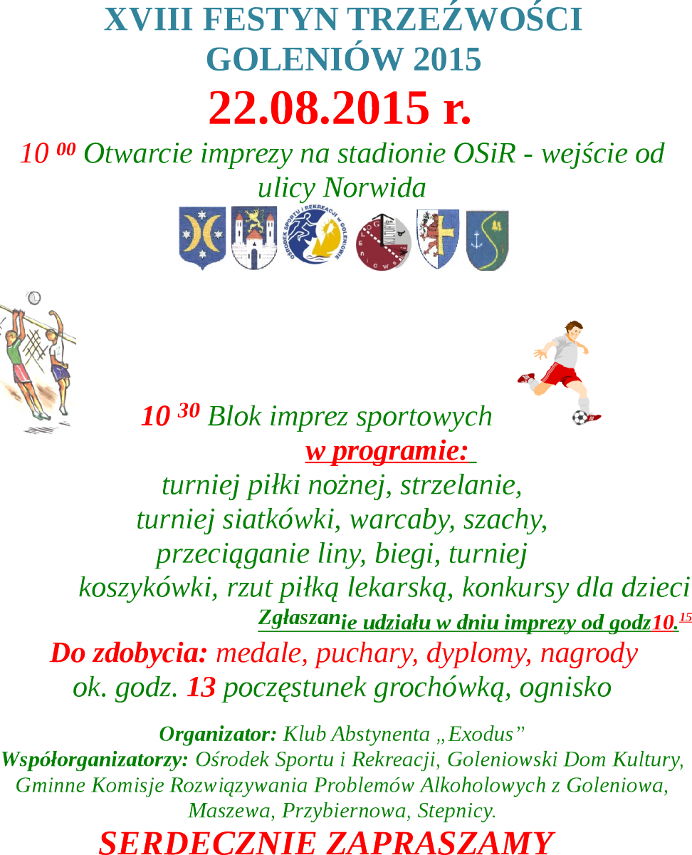 Plakat XVIII Festyn Trzeźwości. Więcej informacji w tekście.
