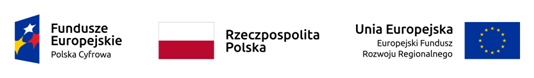 Logotypy Unii Eurepejskiego i Funduszy z którgo proejkt jest dofinansowany