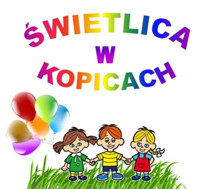Zdjęcie przedstawia logo świetlicy w Kopicach. Link prowadzi do harmonogramu ferii zimowych w Kopicach.