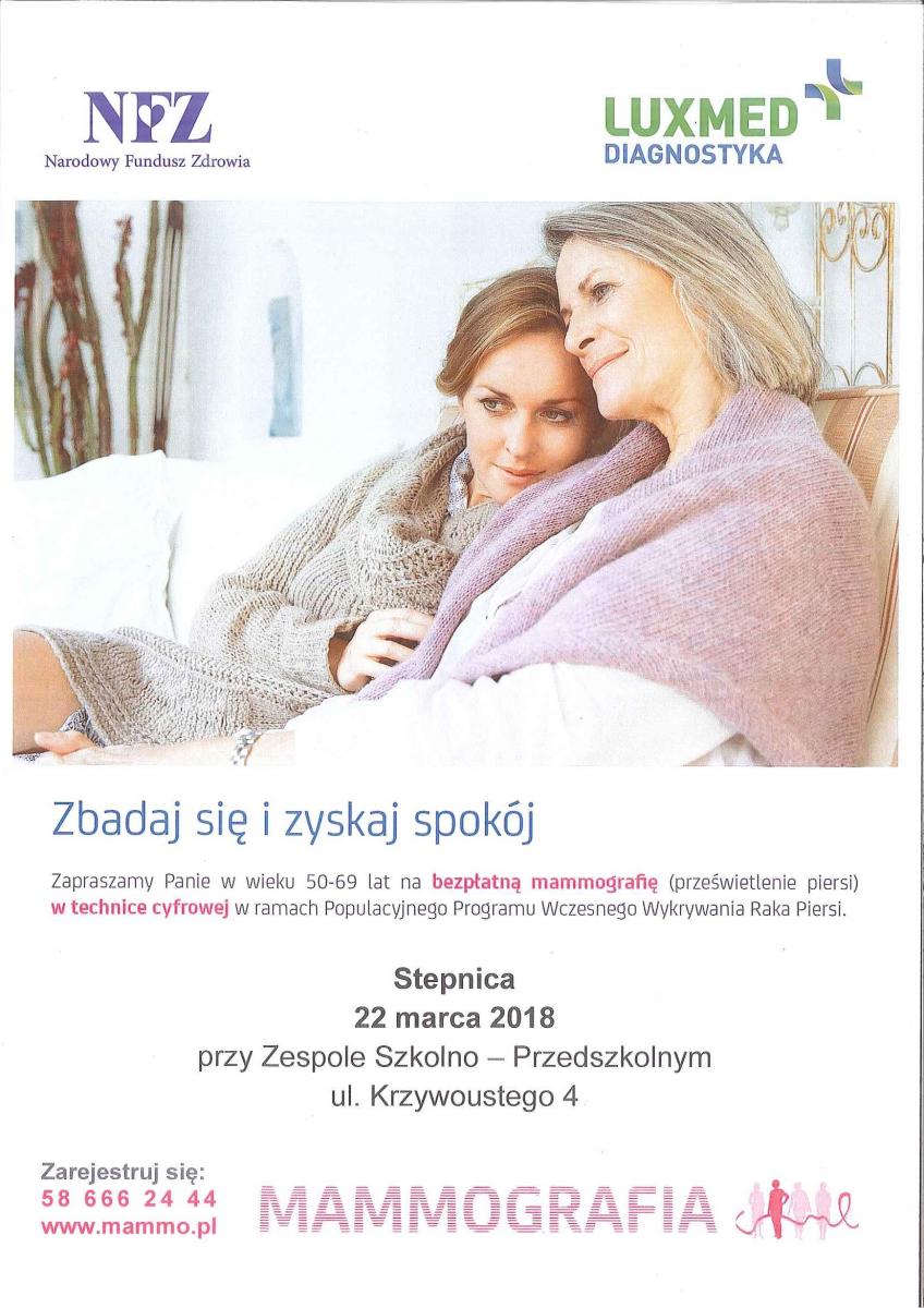 Bezpłatna mammografia.