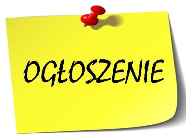 Logo z napisem ogłoszenie