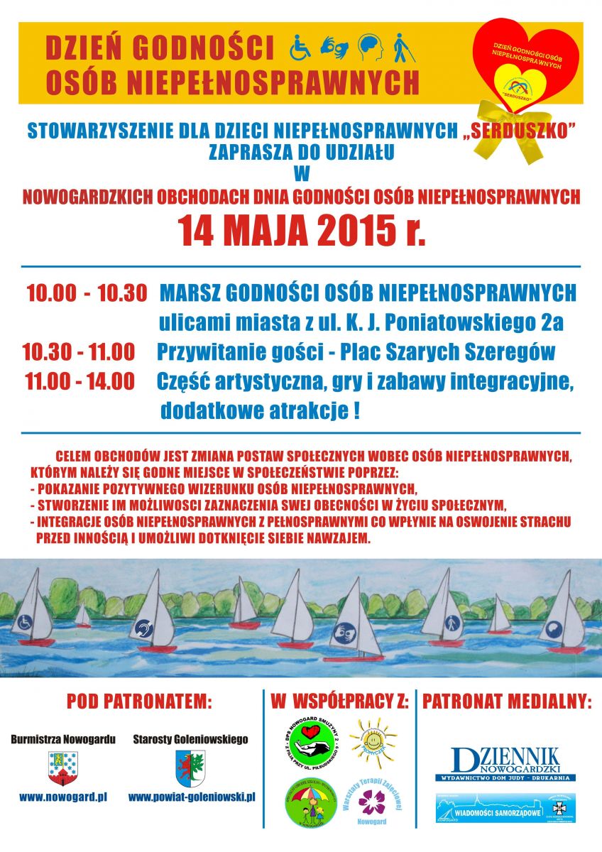 Plakat Dzień Osób Niepełnosprawnych. Więcej informacji w tekście.