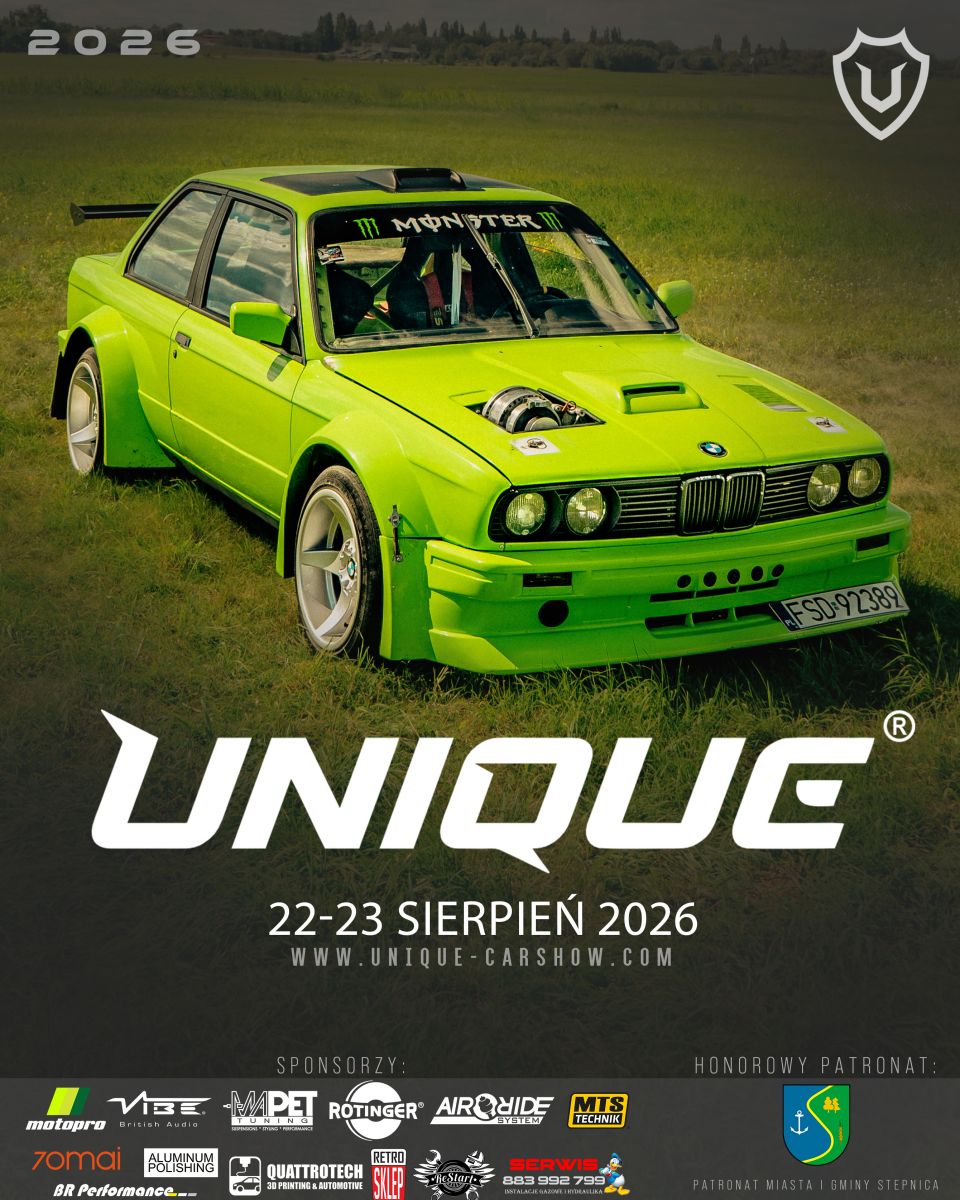 plakat zapowiadjacy impreż unique car show