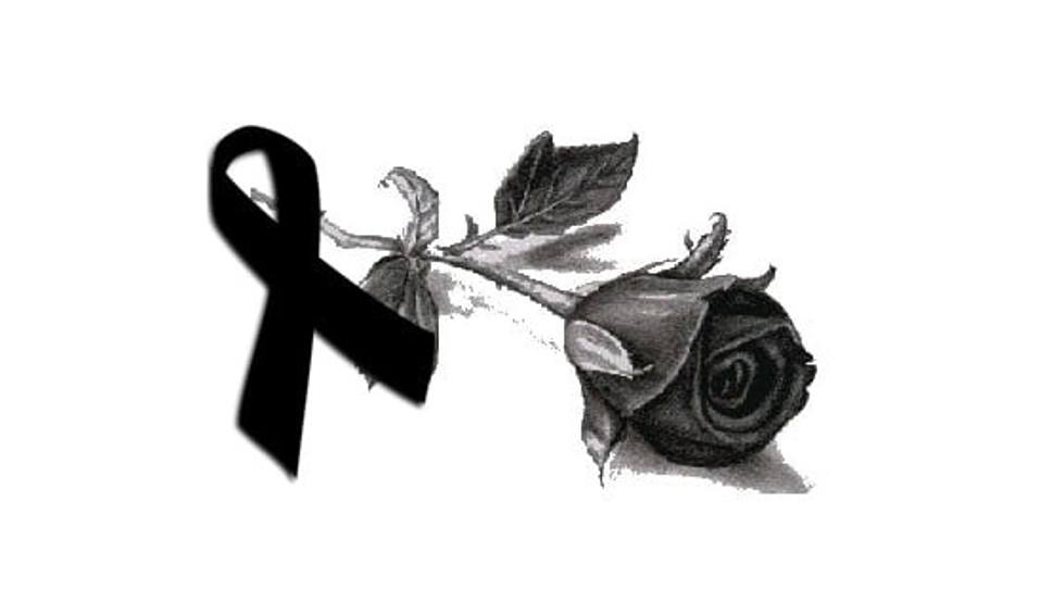 symbol żałoby czarna róża z czarną wstążką. obarzek poglądowy. 