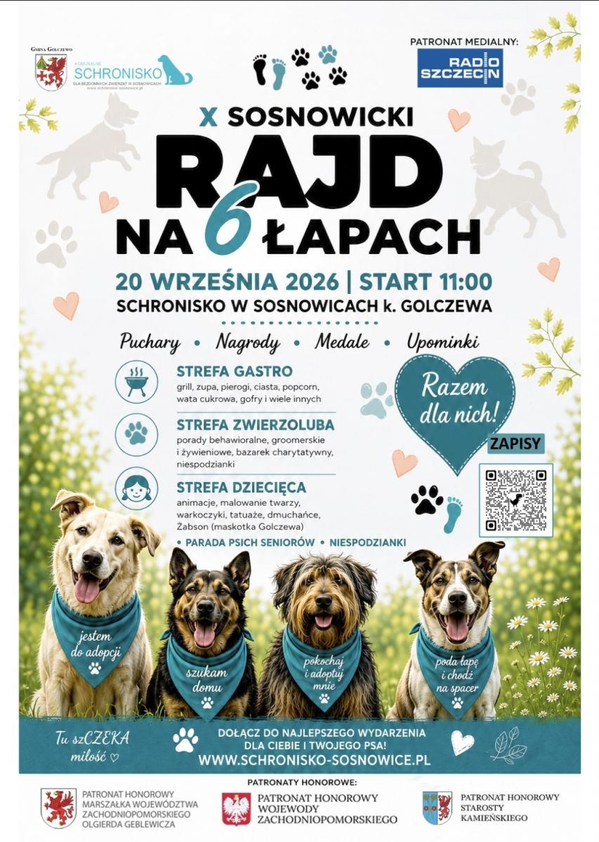 plakat zapowiadajacy rajd w schronisku . Szcegóły z plakatu w treści aktualności